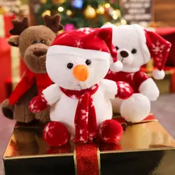 Плюшевый игрушечный плюшевый медвежонок Кукла рождественские украшения Лось Снеговик Moose игрушка Рождественский подарок для детей