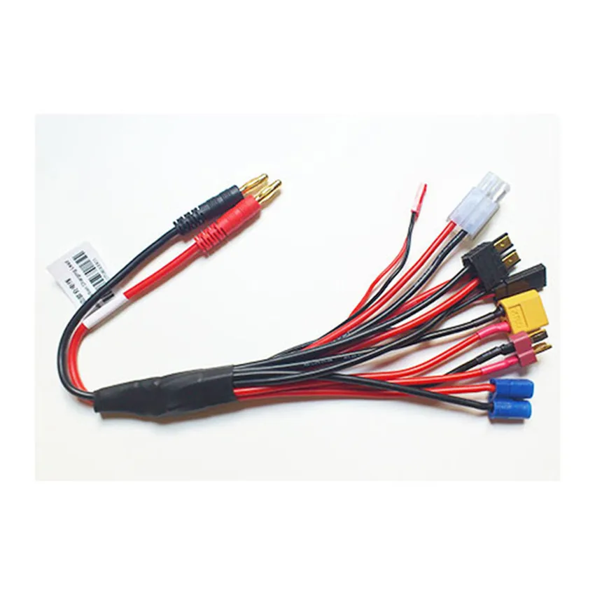 

RC Model 8 in 1 Banana Plug Wires Battery Charger Cable for B6 Lipo Battery Futaba Dean TRX XT60 EC3 JST Connector