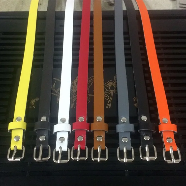 

2016 European and American fashion leather leather upholstery thin belt candy colored patent leather women's fashion belt