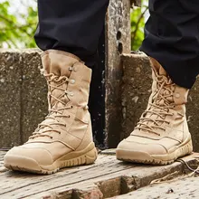 36-46 Size Summer Army Fans Combat Boot Men Women Outdoor Climbing High Top Hiking Shoes Tactical Training Desert Military Boots