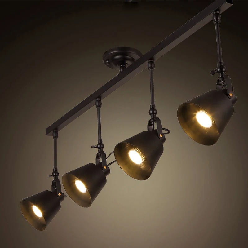 

industrial retro loft ceiling light 1/2/3/4 head cafe bar light with E27 holder vintage cloth shop retro ceiling lighting