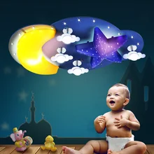children’s and boy/girl bedroom lamp Children lamp moon LED ceiling lights cartoon creative personality light ZH