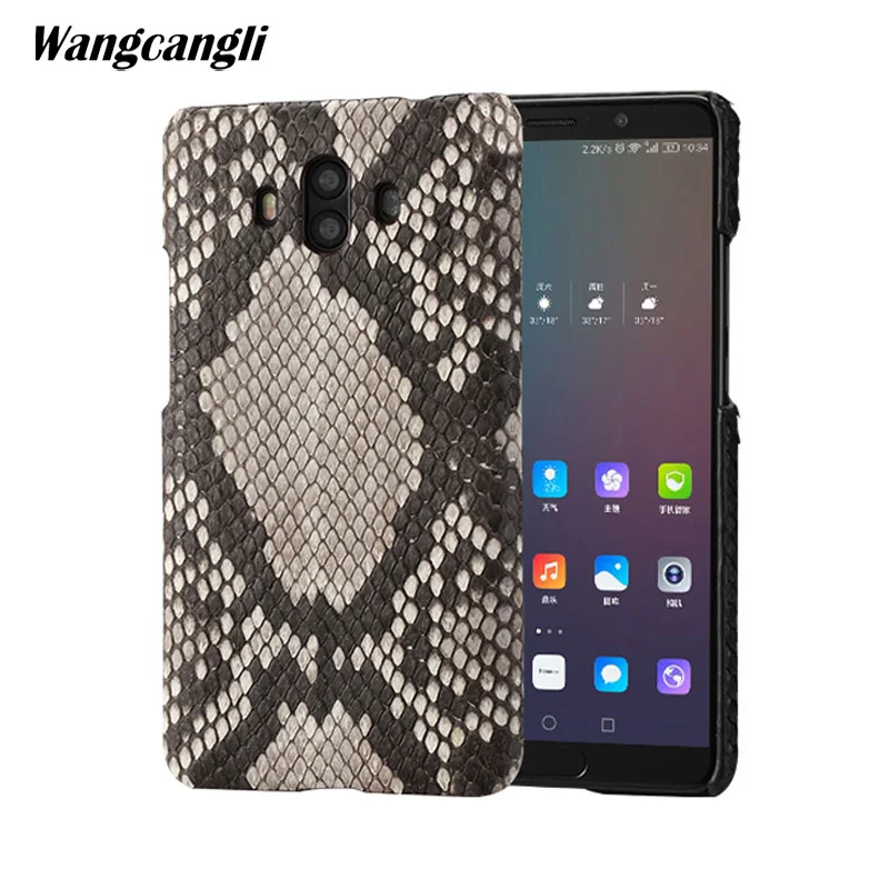 

Leather python skin cover back cover For HUAWEI Mate 10 case python skin high-end custom phone case For HUAWEI Honor V10