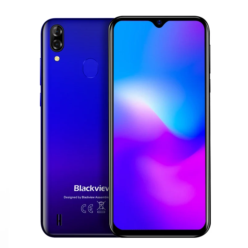 Blackview A60 Pro Android телефон дешевый 6,08" экран капли 4G LTE 4080 мАч Android 9,0 3 Гб ram двойная задняя камера Сотовый телефон - Цвет: Blue