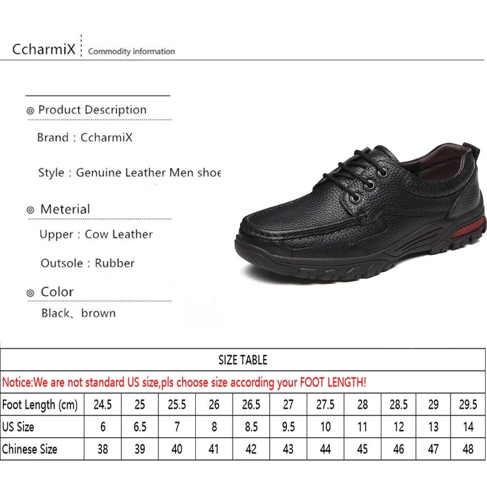 ccharmix genuine leather mens business shoes large size 38 48 size 38 in us shoe