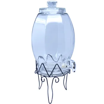

Dispenser's beverages in glass with lid and support 12 L