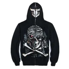 Весна осень мужская светящаяся кость череп толстовки с капюшоном на молнии вздыхающий череп маска толстовки плюс размер панк-куртка толстовка SSW96