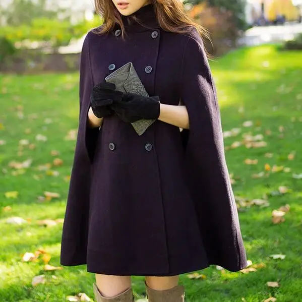 Woolen Coat Women 2017 New Fashion Wool Double-breasted Coats Winter Cloak Outerwear