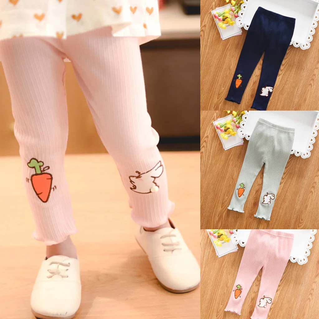 

Newborn Baby Girl Stripe Skinny Rabbit Pants Cartoon striped radish Knit Stretchy Warm Leggings Girl Stretchy Pants HOOLER