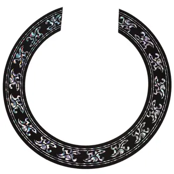 

Sound hole Rose Decal Sticker for Acoustic Classical Guitar Parts Black+Silver