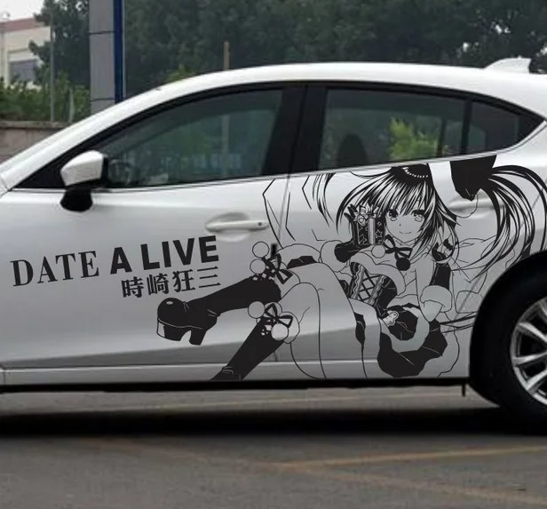 Left Side Car Stickers Date A Live Decals Japanese Cartoon Anime Decoration Styling Covers Waterproof Exterior Accessories Car Side Stickers Car Exterior Accessoriescar Decoration Accessories Aliexpress