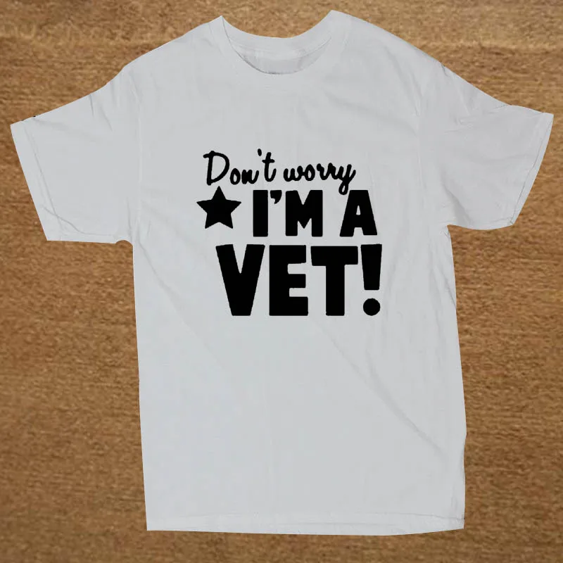 Брендовая одежда не волнуйтесь я ветеринар животное доктор медицинская забавная Футболка Мужская хлопковая футболка с коротким рукавом Топ Camiseta