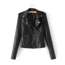 Повседневная куртка искусственная кожа застежка воротник-стойка панк-Куртка зимние женские с длинным рукавом Зимние Куртки из искусственной кожи женские