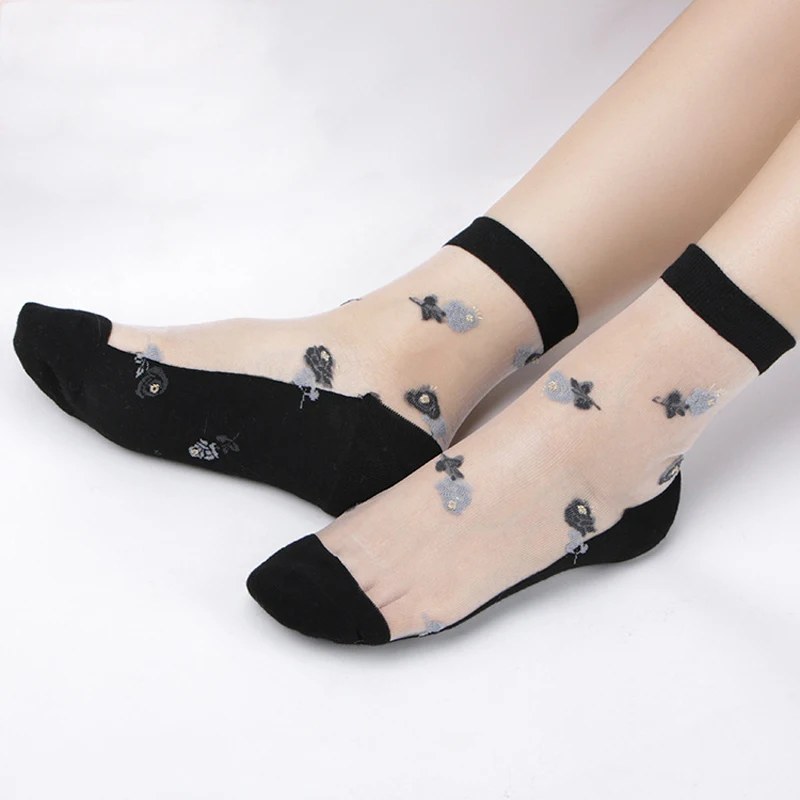 Прозрачные шелковые прозрачные носки со стразами; женские носки; эластичные носки для взрослых; Chaussette Femme Calcetines; повседневные женские носки для беременных
