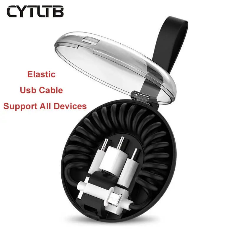 

Usb C Cable Fast Charge For Samsung For Iphone For Android 3 In 1 Type Usbc Cable Micro Usb For Lighting Spring Coiled Usb Cable