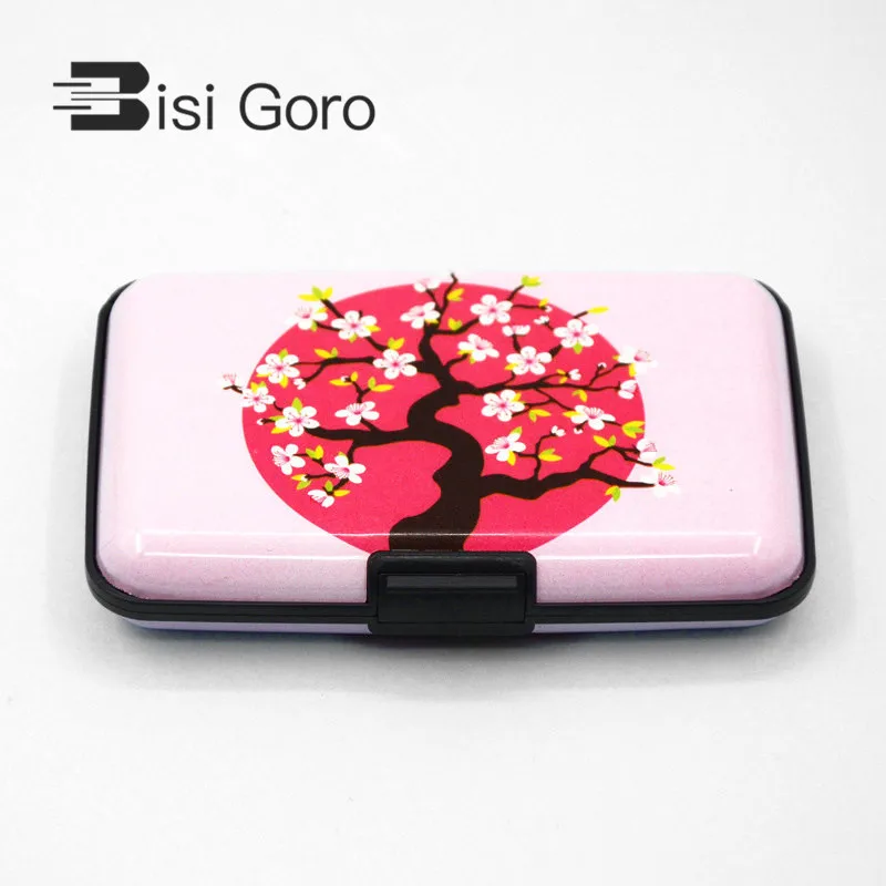 

BISI GORO 2019 New Aluminium RFID Blocking Wallet Men Women Metal Credit Card Holder Hasp Waterproof Business ID Holder Box