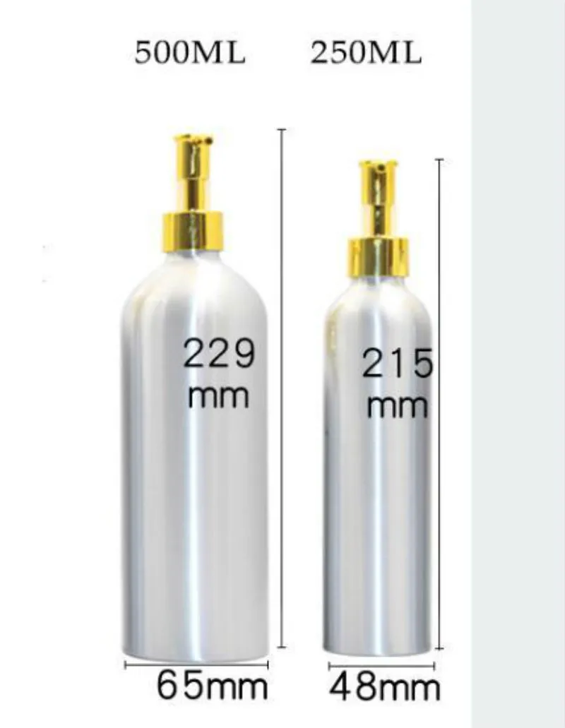 Пластиковые бутылочки с алюминиевым диспенсером Пузырёк с золотым колпачком металлического олова контейнер для эмульсии пустая упаковка для косметики 30/50/100/120/150/250/500 мл