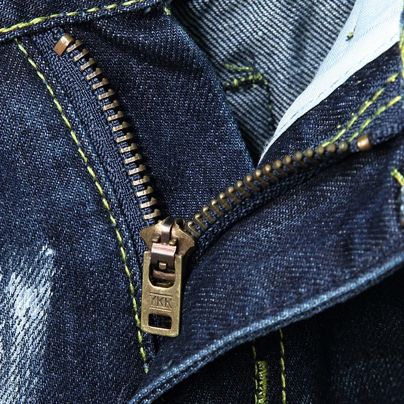 Ripped Jeans Men Fashionable Washed Destroyed Slim Fit Jeans for Man Hole Biker Hip Hop Breathable 5