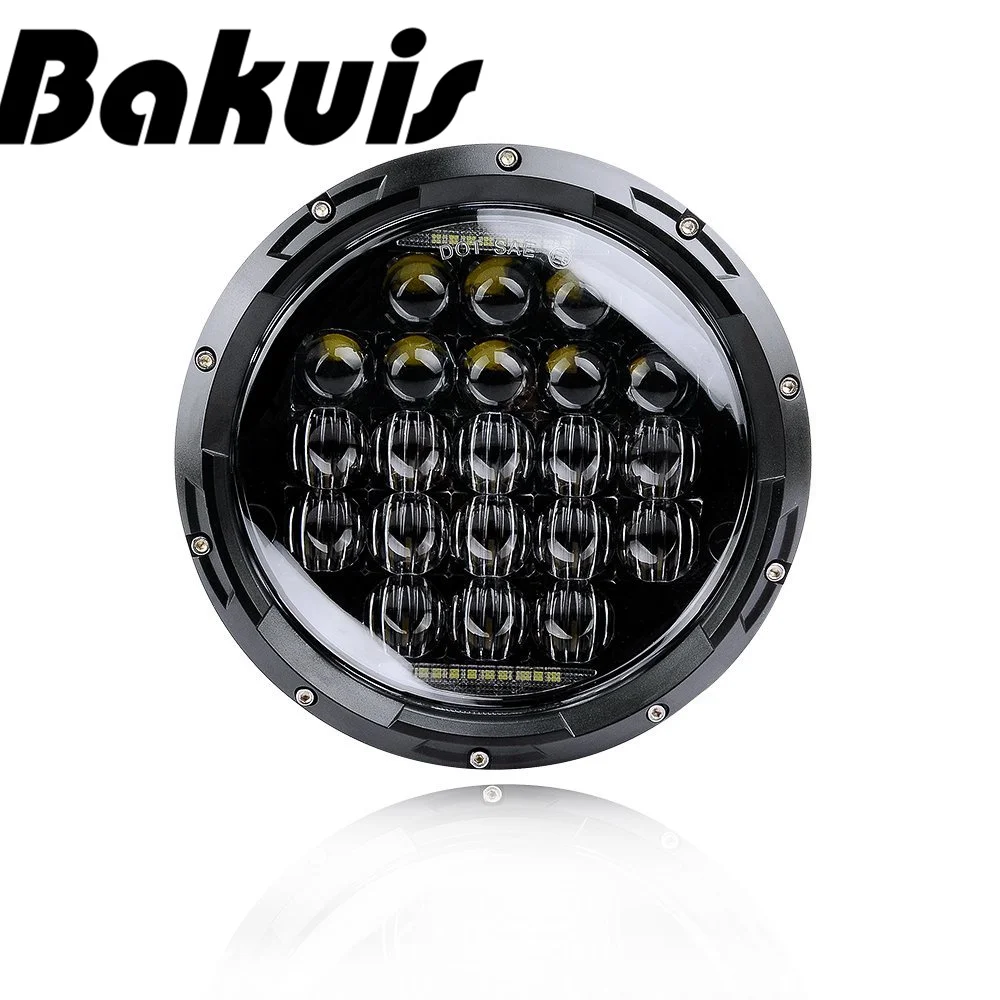 

7 Inch 75W 5D Round moto LED Projector Headlight For Harley Motorcycle & For Jeep Wrangler LED Headlamp Bulbs