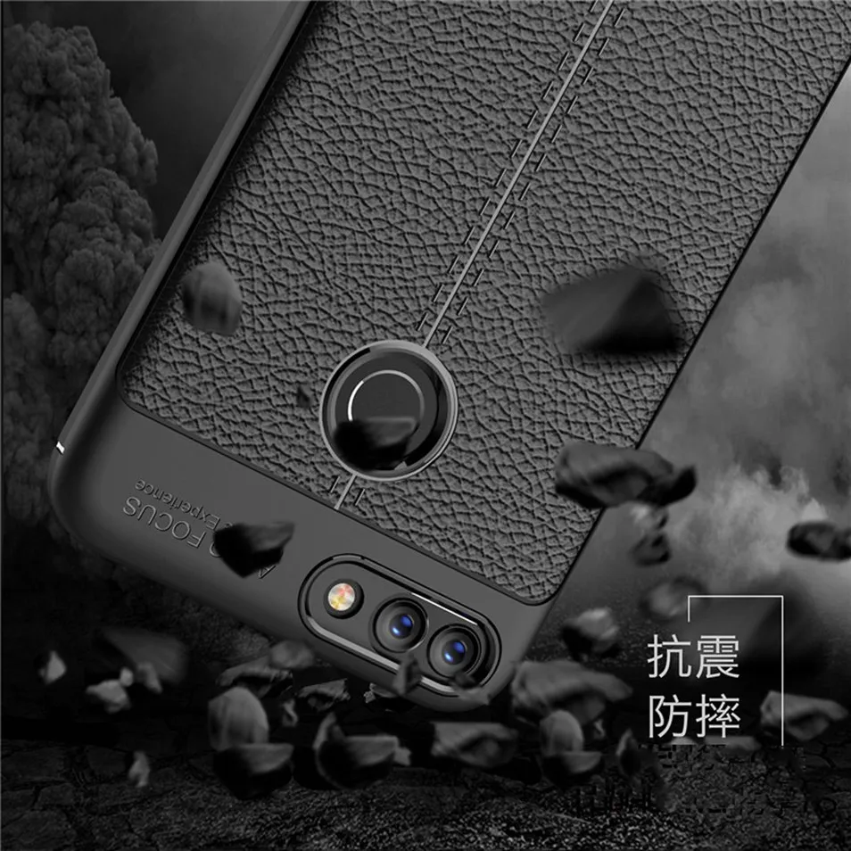 Icoque For Lichi Cover Huawei P Smart Case Silicone Soft Shockproof Protection for Enjoy 7S Coque Huawei P Smart Funda Black (8)