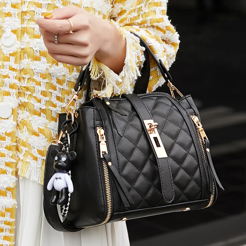 

LYKANEFU Designer Bags Famous Brand Women Bags PU Leather 2019 Fashion Tote Purse and Handbags For Ladies Shoulder Bag with Lock