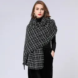 Осенне-зимний новый женский модный клетчатый шарф в клетку, классический джокер, сохраняющий тепло палантин в европейском и американском