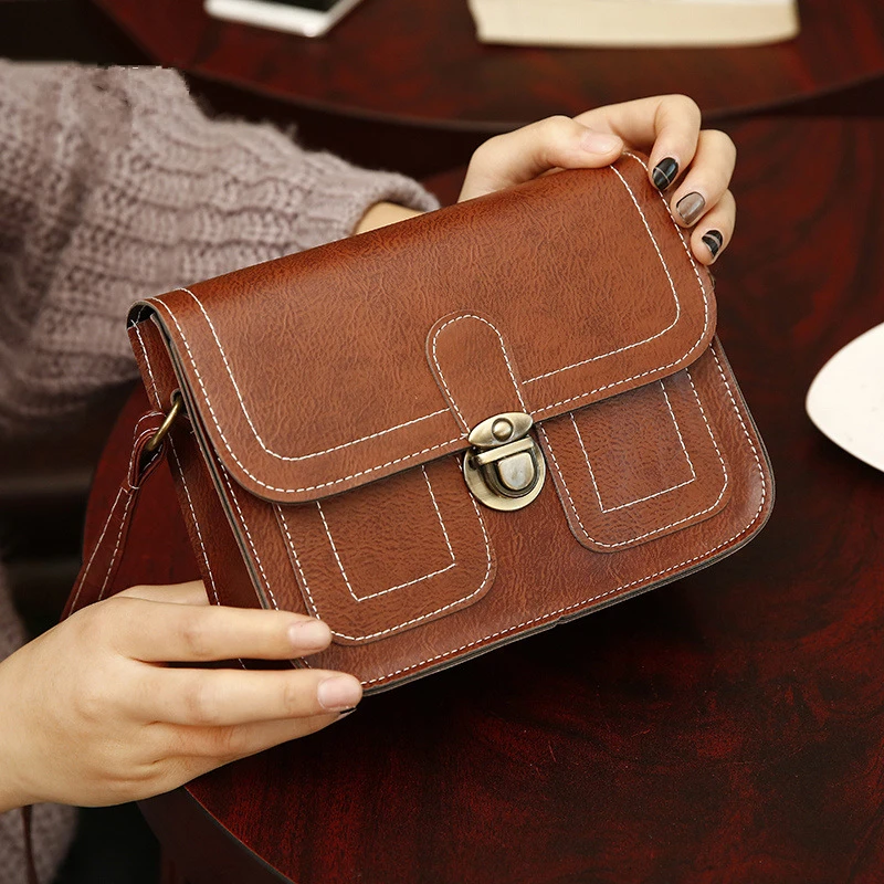 Vintage Simple PU Leather Small Shoulder Bag Flap Crossbody Bags for Women 2019 Messenger | Багаж и сумки