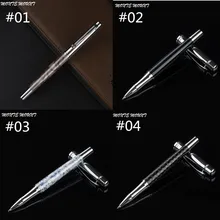 Diamond Ручка Роскошные Металлические РОЛИК ручка с 0,5 мм черные чернила пополнения шариковых ручек подпись ручка для Рождественский подарок