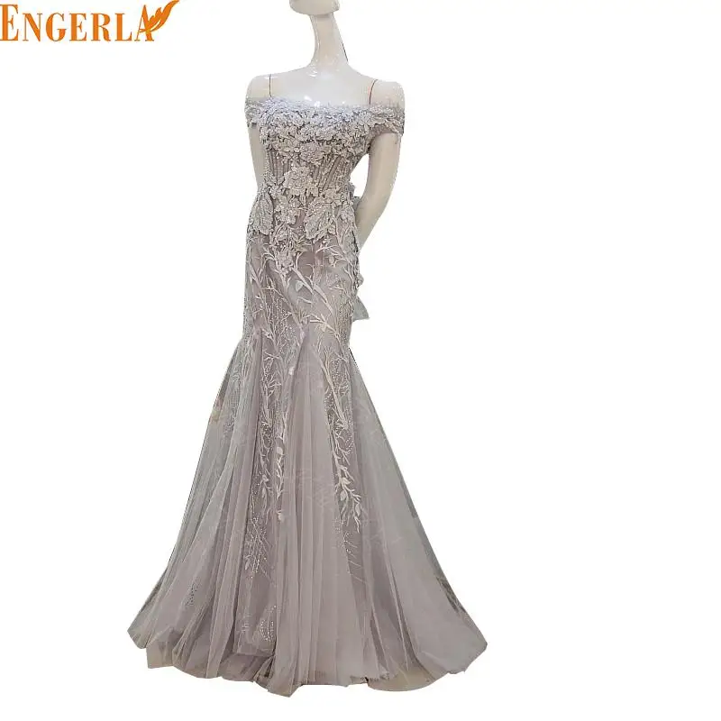 2016 Winter New Silver Gray Boat Neck Korean A Line Mermaid Evening Gowns For Wedding 2016 Winter New Silver Gray Boat Neck Korean A Line Mermaid Evening Gowns For Wedding