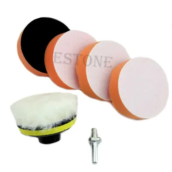 

New Hot 1 Set / 6 pcs 75mm 3" High Gross Polishing Buffing Pad Kit for Auto Car Polisher Buffer