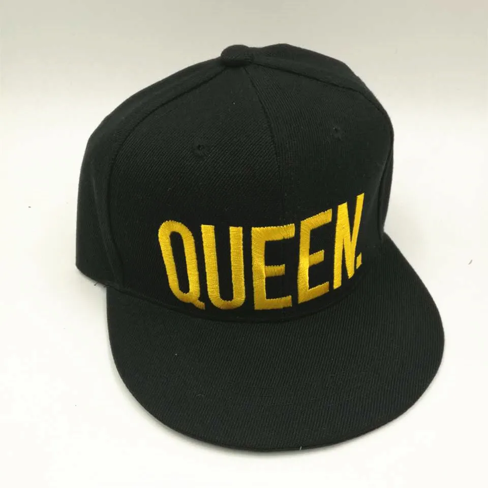 KING Кепка с надписью Queen с вышивкой Snapback хип-хоп бейсболка s для мужчин влюбленных пар мужчин женщин мультфильм шаблон casquette homme - Цвет: QUEEN yellow logo