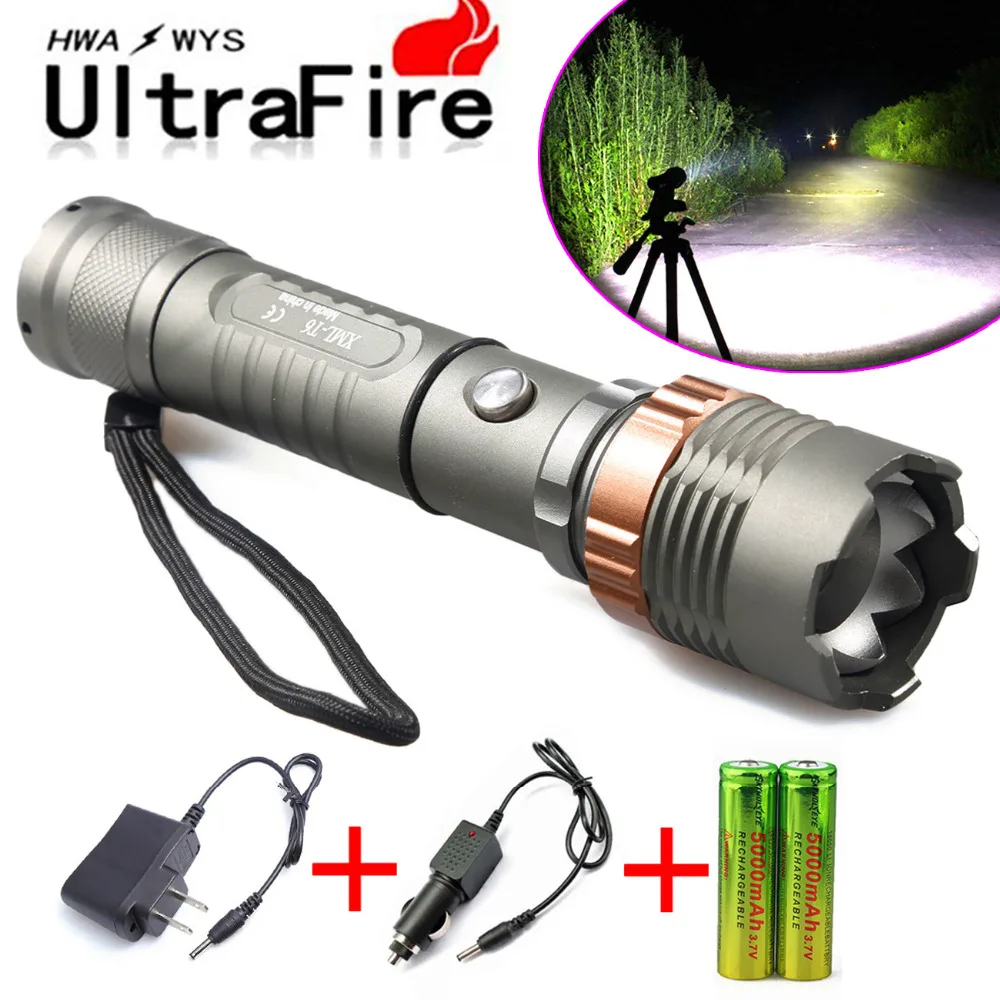 Led Flashlight Tactical Powerful Police Flash Light Lamp Military Bright 3800LM 