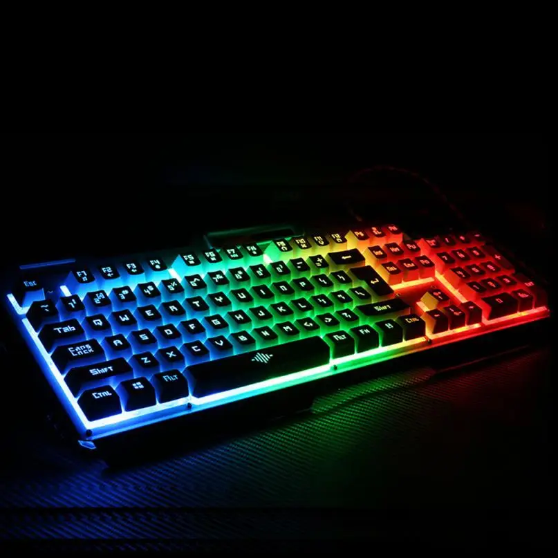 New K38 104Keys LED Backlit Usb Ergonomic Gaming Keyboard