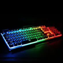 New K38 104Keys LED Backlit Usb Ergonomic Gaming Keyboard + 3200dpi Gamer Mouse SP11