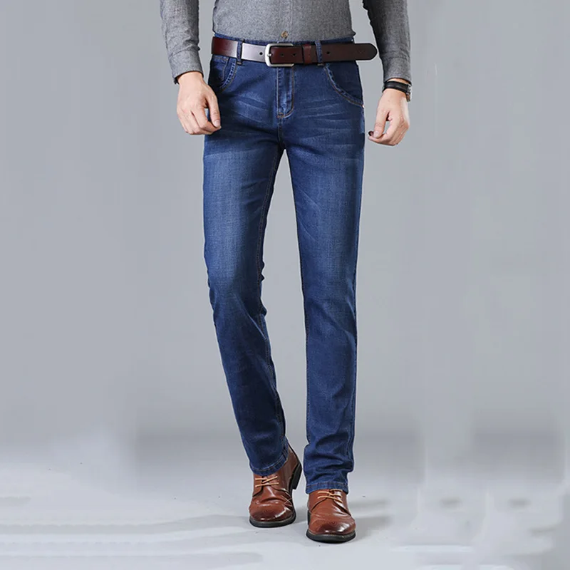 

HCXY Brand 2019 New Men's high quality Jeans Business Casual cotton Stretch Slim Jeans Classic Trousers Denim Pants Male size 40