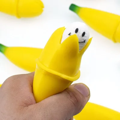 Банан Забавный розыгрыш Squeeze Игрушка медленно поднимающиеся бананы с счастливым лицом дети снятие стресса декомпрессионные игрушки