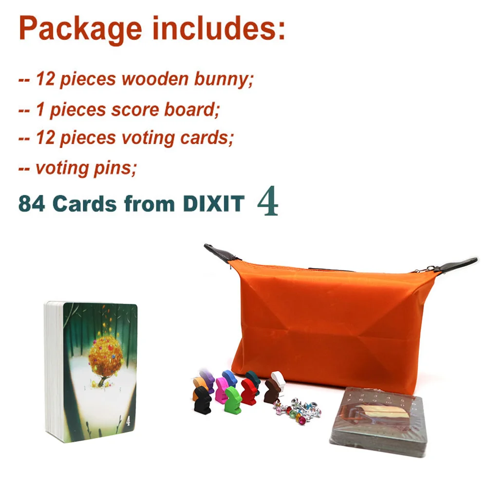 

dixit card games 84 cards English Russian rules wooden bunny 12 players For Family/Friends fun table board games