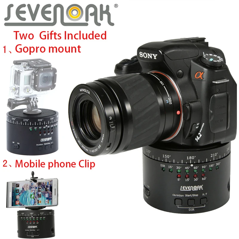 

SEVENOAK SK-EBH01 Mechanical 360 Degree Swivel Panoramic Tripod Ball Head for DLSR Camera For Iphone7 Samsung Sony A7s A7r NEX-6