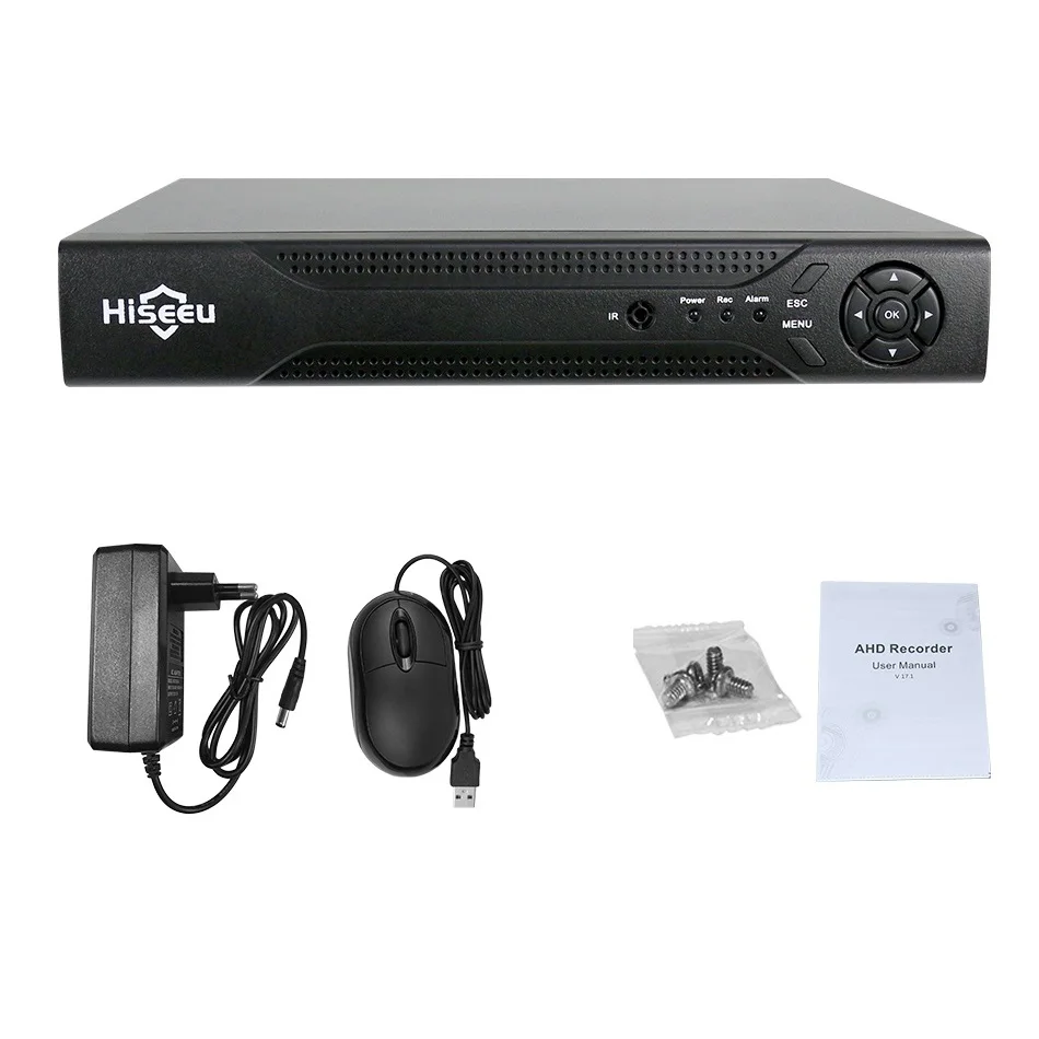 Hiseeu 4CH 8CH 1080P 5 in 1 DVR video recorder for AHD camera analog camera IP camera P2P NVR cctv system DVR H.264 VGA HDMI