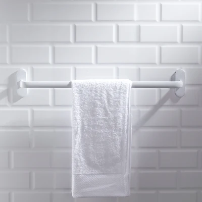 Космическое алюминиевое белое кольцо для полотенец в скандинавском стиле, пятитрядный крючок, держатель для туалетной бумаги, держатель для полотенец, коробка для салфеток, аксессуары для ванной комнаты, комплект - Цвет: single towel bar