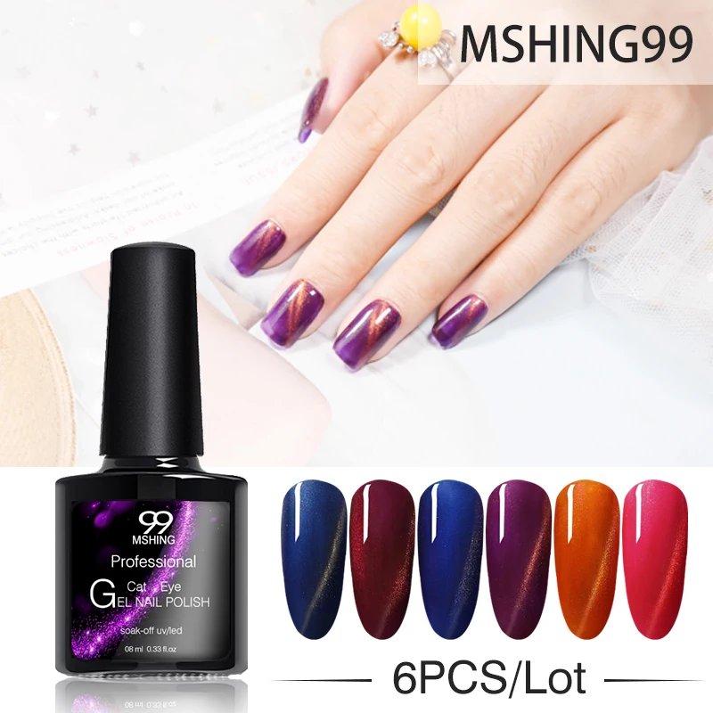 

MSHING99 UV Gel Nail Polish 3D Cat's Eye nail gel polish Long Lasting Gel polishes Hybrid Magnet Varnish Magnetic nail art tools