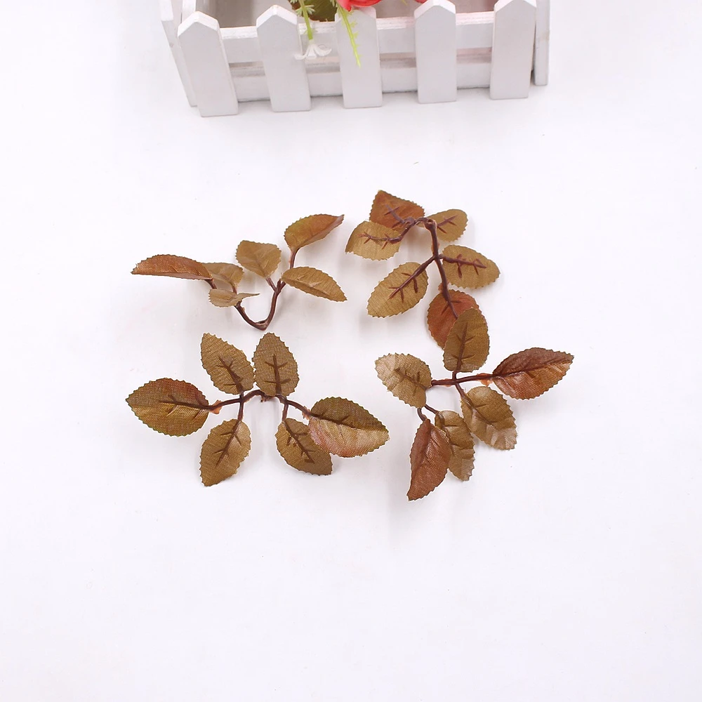 10 шт., Зеленый Искусственный лист, цветок, свадебное украшение для ...