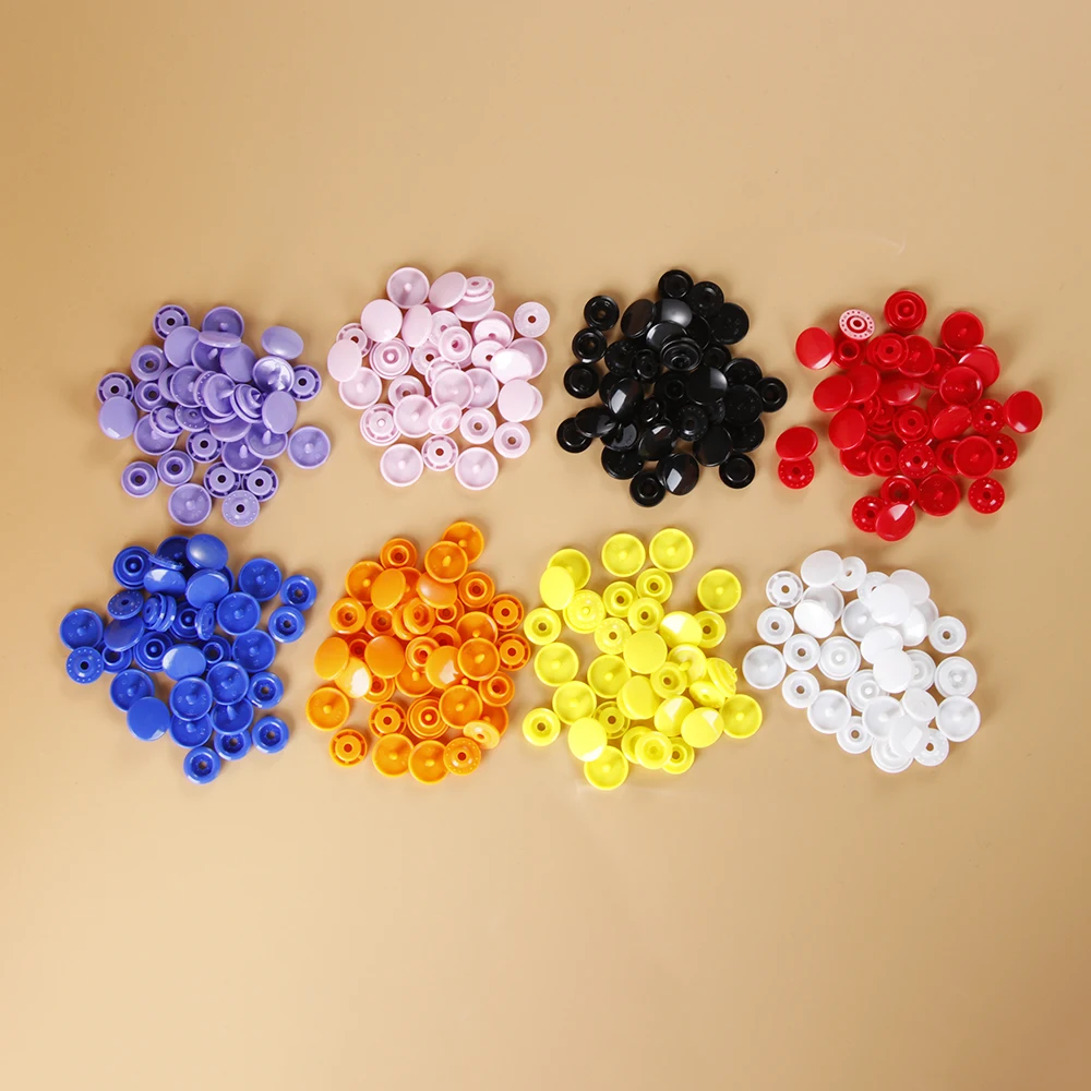 

10 Sets(40pcs) Round Resin Snap Buttons Plastic Snaps Fasteners Press Studs Size T5 Caps For Clothes Shirts Sewing Accessories