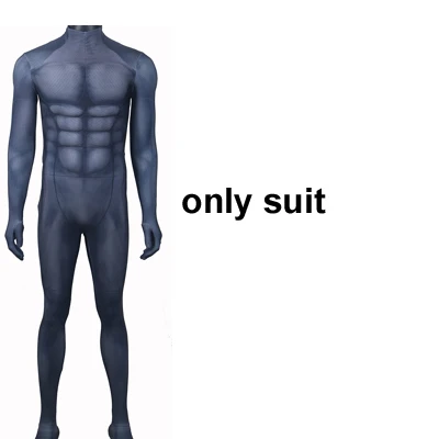 Высокое качество подкладка для мышц костюм Бэтмена, косплей с u-молнией для мужчин 3D мышечный оттенок Бэтмен зентай костюм для Хэллоуина - Цвет: suit no eyes no sole