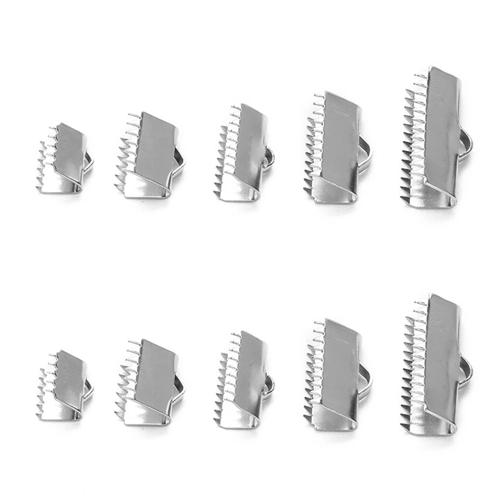 20Pcs Iron Ribbon Ends Bracelet Crimp Clamp End Findings Cord Ends Fasteners Clasp Leather Ends Jewelry Making Findings