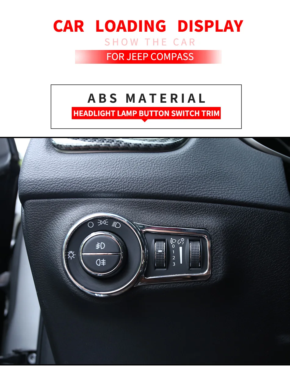 Мой хороший Автомобильные светодиодные лампы фар кнопка включения декоративная отделка рамы кольцо Стикеры для Jeep Compass интерьерные аксессуары