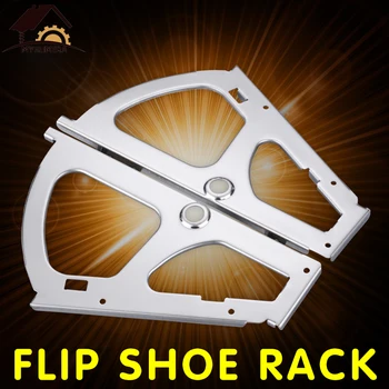 

Myhomera 2Pcs/Pair Shoes Cabinet Hinges 3-Layers Flip Frame Stainless Steel Furniture Hinge Shoes Drawer Turing Rack Over Hidden
