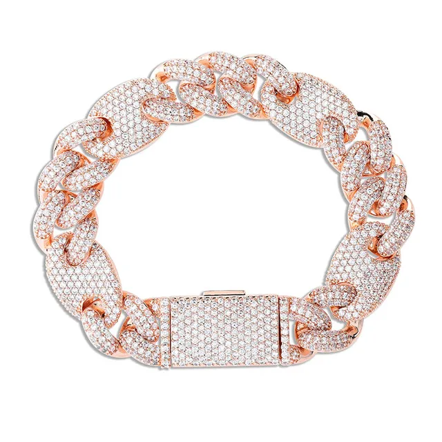 Topgrillz 16mm Iced Out Cuban Bracelets Chain Hip Hop Jewelry Gold ...