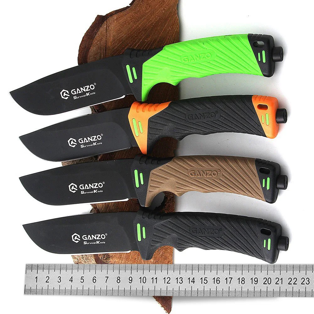 HOT SELLING GANZO G8012 Fixed Blade Knife With Sharper Rope Cutter Camping Hunting Survival Tactical Bushcraft Knives Multitool HOT SELLING GANZO G8012 Fixed Blade Knife With Sharper Rope Cutter Camping Hunting Survival Tactical Bushcraft Knives Multitool
