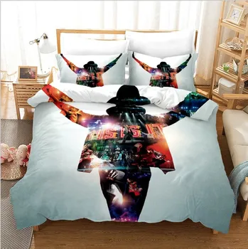 

Michael Jackson Cosplay Bedding Set Space Walk Dancing Duvet Cover Set King Queen Quilt Cover Bedclothes Pillowcase Home Decor